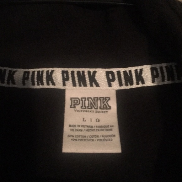 Womens Large Love Pink Half Zip Pullover - Picture 3 of 3